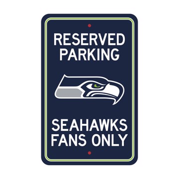 Picture of Seattle Seahawks Team Color Reserved Parking Sign Décor 18in. X 11.5in. Lightweight
