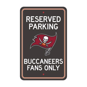 Picture of Tampa Bay Buccaneers Team Color Reserved Parking Sign Décor 18in. X 11.5in. Lightweight