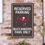 Picture of Tampa Bay Buccaneers Team Color Reserved Parking Sign Décor 18in. X 11.5in. Lightweight