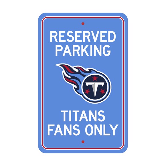 Picture of Tennessee Titans Team Color Reserved Parking Sign Décor 18in. X 11.5in. Lightweight