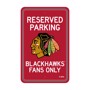 Picture of Chicago Blackhawks Team Color Reserved Parking Sign Décor 18in. X 11.5in. Lightweight