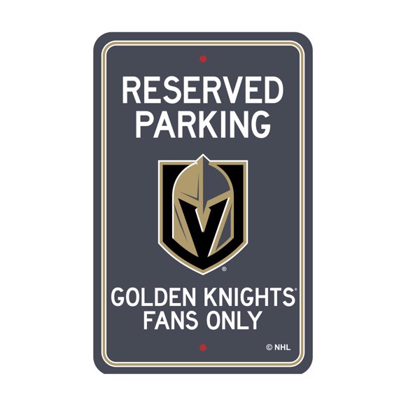 Picture of Vegas Golden Knights Team Color Reserved Parking Sign Décor 18in. X 11.5in. Lightweight