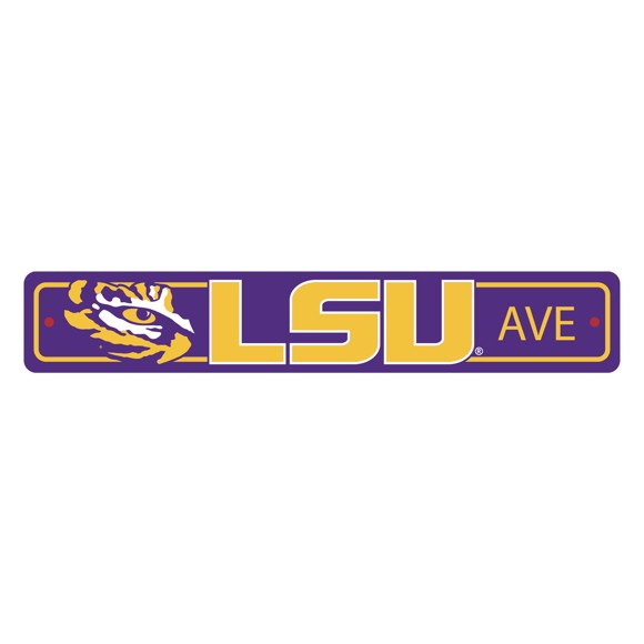 Picture of LSU Tigers Team Color Street Sign Décor 4in. X 24in. Lightweight