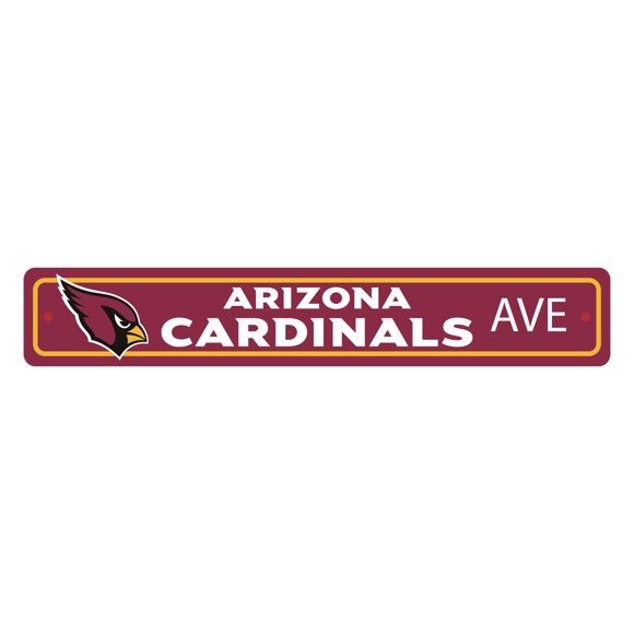 Picture of Arizona Cardinals Team Color Street Sign Décor 4in. X 24in. Lightweight