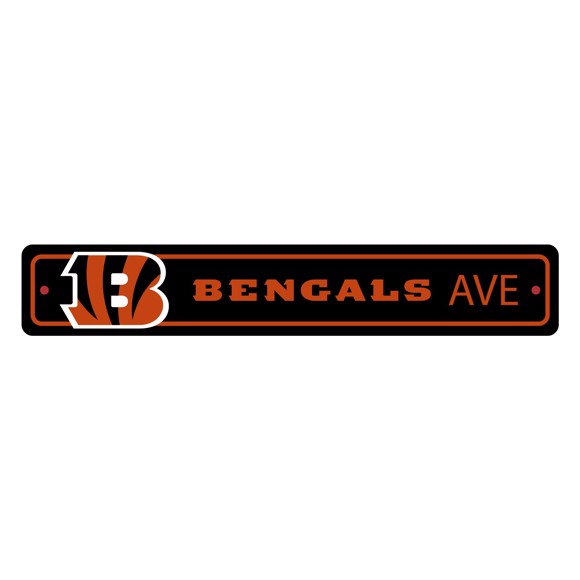 Picture of Cincinnati Bengals Team Color Street Sign Décor 4in. X 24in. Lightweight