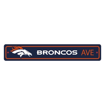 Picture of Denver Broncos Team Color Street Sign Décor 4in. X 24in. Lightweight