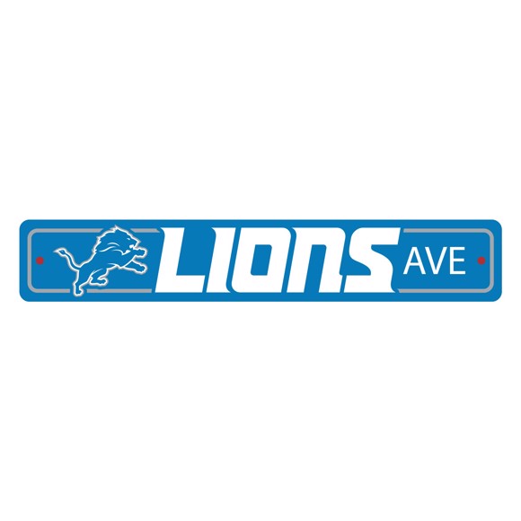 Picture of Detroit Lions Team Color Street Sign Décor 4in. X 24in. Lightweight