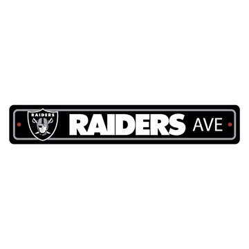 Picture of Las Vegas Raiders Team Color Street Sign Décor 4in. X 24in. Lightweight