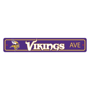 Picture of Minnesota Vikings Team Color Street Sign Décor 4in. X 24in. Lightweight