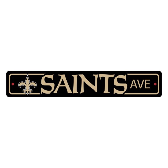 Picture of New Orleans Saints Team Color Street Sign Décor 4in. X 24in. Lightweight