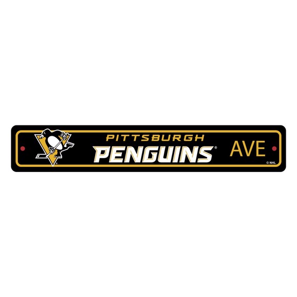 Picture of Pittsburgh Penguins Team Color Street Sign Décor 4in. X 24in. Lightweight