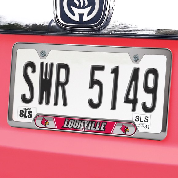 Embossed Aluminum University of Louisville White Retro Auto License Plate 