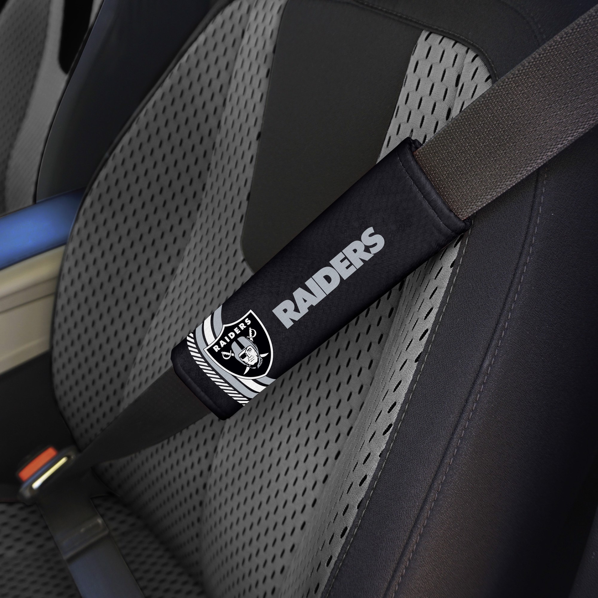 Fanmats Las Vegas Raiders Embroidered Seatbelt Pad - 2 Pieces