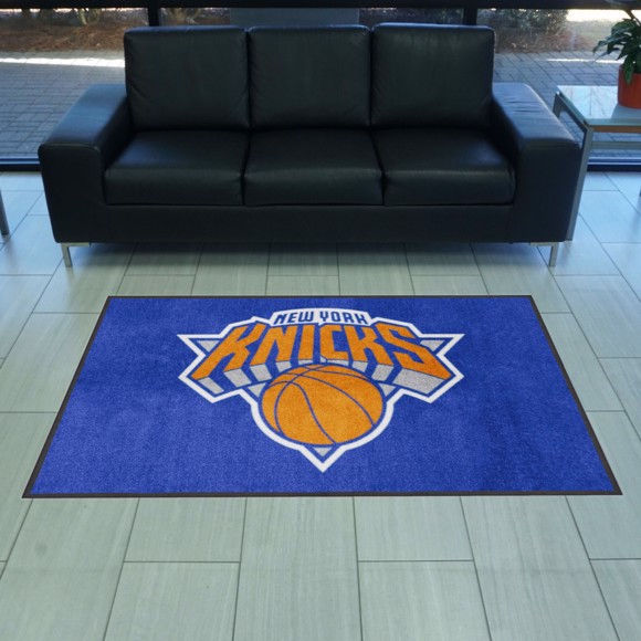 Picture of New York Knicks Knicks 4X6 High-Traffic Mat with Durable Rubber Backing - Landscape Orientation