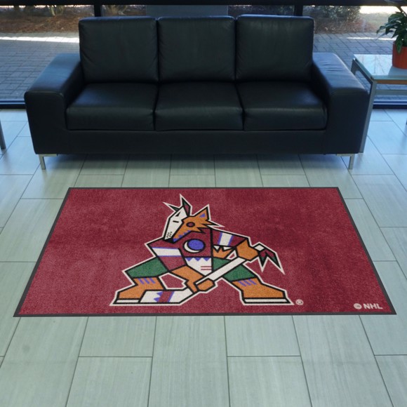 Picture of Arizona Coyotes Coyotes 4X6 High-Traffic Mat with Durable Rubber Backing - Landscape Orientation