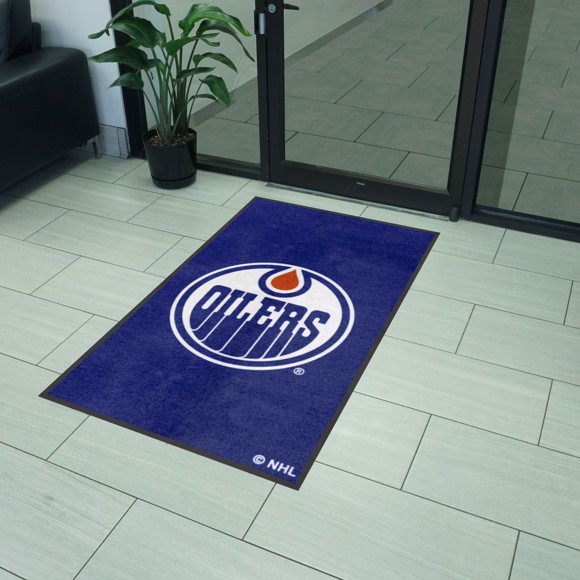 Picture of Edmonton Oilers 3X5 Logo Mat with Rubber Backing