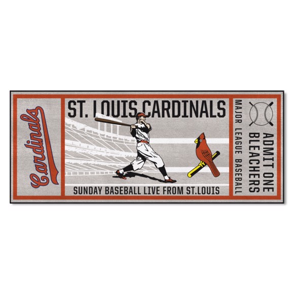 St. Louis Cardinals Ticket Retro Runner Rug