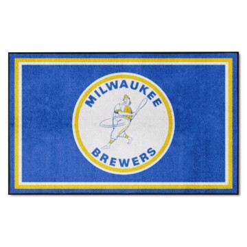 Picture of Milwaukee Brewers 4X6 Plush Rug - Retro Collection
