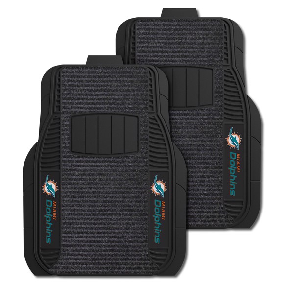 Picture of Miami Dolphins 2-pc Deluxe Car Mat Set