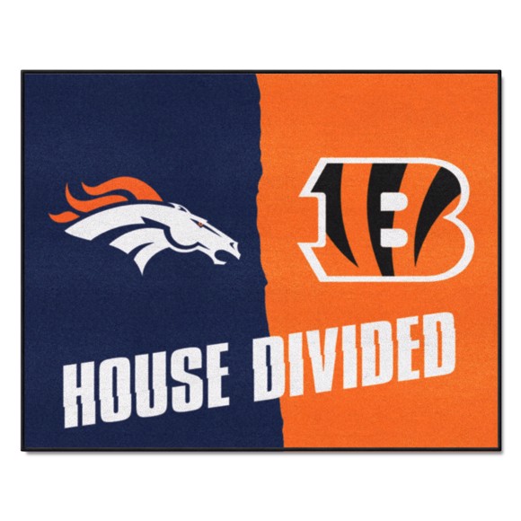 Picture of NFL House Divided - Broncos / Bengals House Divided Mat