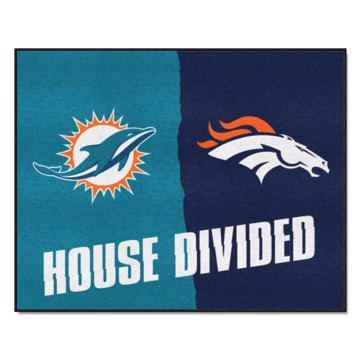 Picture of NFL House Divided - Dolphins / Broncos House Divided Mat
