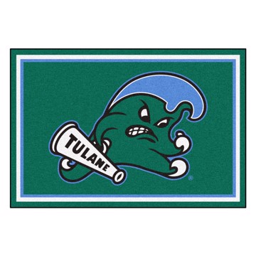 Picture of Tulane Green Wave 5X8 Plush Rug
