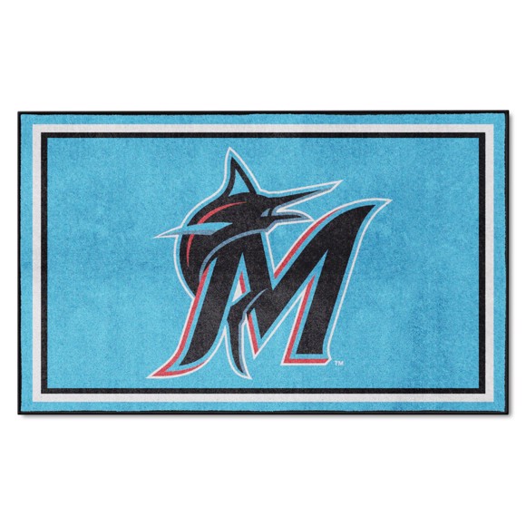 Picture of Miami Marlins 4X6 Plush Rug
