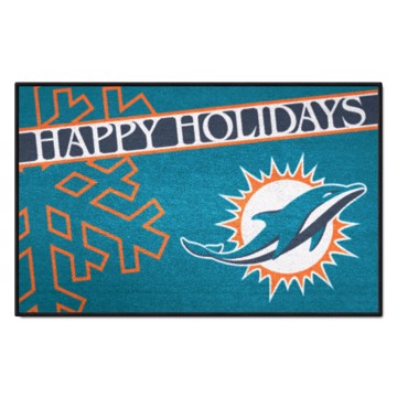 Picture of Miami Dolphins Happy Holidays Starter Mat