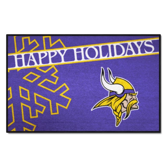 Picture of Minnesota Vikings Happy Holidays Starter Mat
