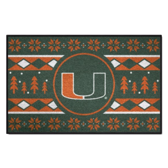 Picture of Miami Hurricanes Starter Mat - Holiday Sweater