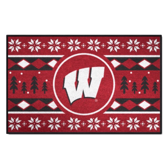 Picture of Wisconsin Badgers Starter Mat - Holiday Sweater