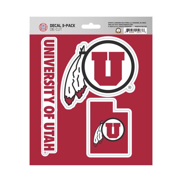 Picture of Utah Utes Decal 3-pk