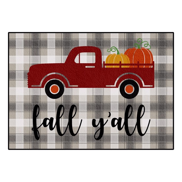 Picture of Fall Yall Fall Truck Plaid 2x3 Rug