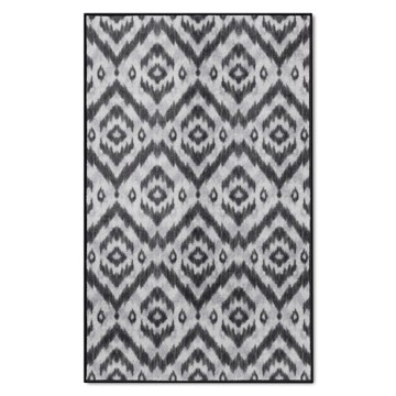 Picture of Gray & Black Abstract Diamond 4x6 Rug