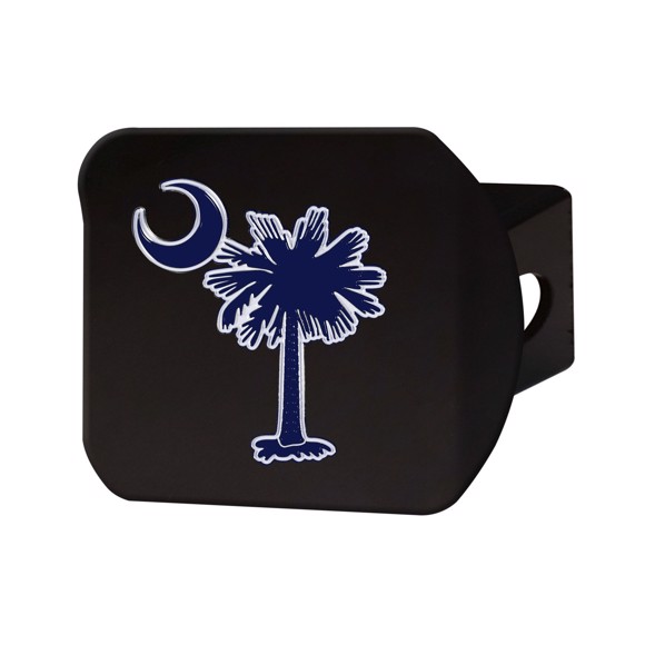 Picture of State of South Carolina - Palmetto Tree Blue Color Hitch Cover - Black