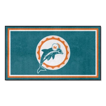 Picture of Miami Dolphins 3X5 Plush Rug - Retro Collection