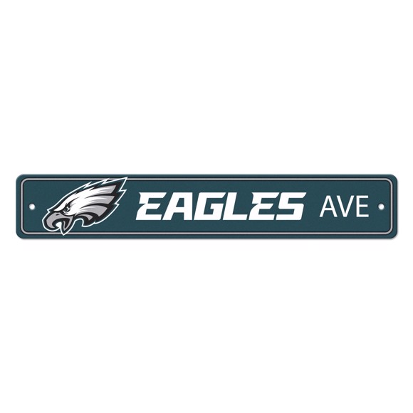 Picture of Philadelphia Eagles Team Color Street Sign Décor 4in. X 24in. Lightweight
