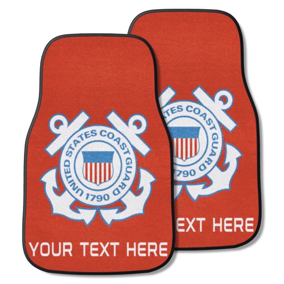 Picture of U.S. Coast Guard Personalized 2-pc Carpet Car Mat Set