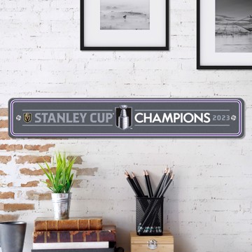 Picture of Vegas Golden Knights 2023 Stanley Cup Champions Team Color Street Sign Décor 4in. X 24in. Lightweight