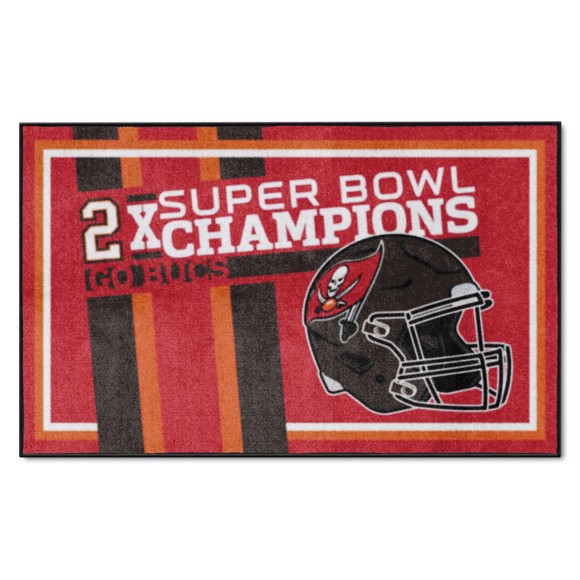 Picture of Tampa Bay Buccaneers Super Bowl LV Champions Dynasty 4X6 Plush Rug
