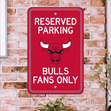 Picture of Chicago Bulls Team Color Reserved Parking Sign Décor 18in. X 11.5in. Lightweight