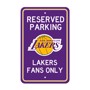 Picture of Los Angeles Lakers Team Color Reserved Parking Sign Décor 18in. X 11.5in. Lightweight