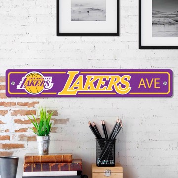 Picture of Los Angeles Lakers Team Color Street Sign Décor 4in. X 24in. Lightweight