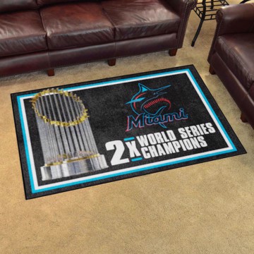 Picture of Miami Marlins 4ft. x 6ft. Plush Area Rug