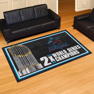 Picture of Miami Marlins 5ft. x 8 ft. Plush Area Rug