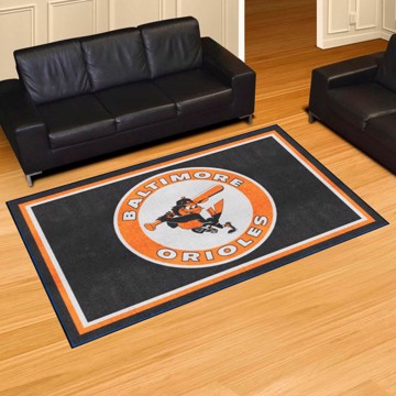 Picture of Baltimore Orioles 5ft. x 8 ft. Plush Area Rug - Retro Collection