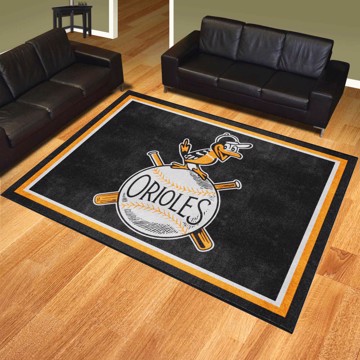 Picture of Baltimore Orioles 8ft. x 10 ft. Plush Area Rug - Retro Collection