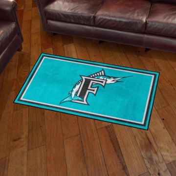 Picture of Florida Marlins 3ft. x 5ft. Plush Area Rug - Retro Collection