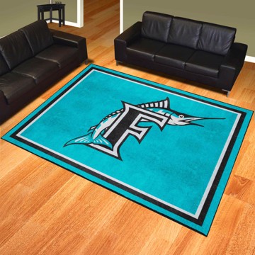 Picture of Florida Marlins 8ft. x 10 ft. Plush Area Rug - Retro Collection