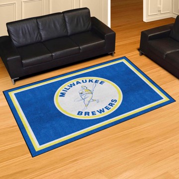 Picture of Milwaukee Brewers 5ft. x 8 ft. Plush Area Rug - Retro Collection